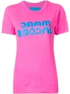 Marc Jacobs Fluorescent Logo Print Tee In Pink