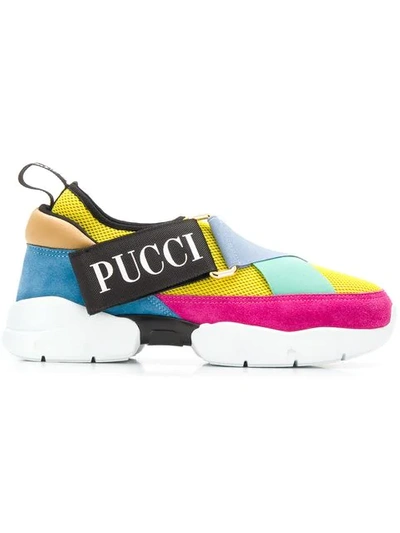 Emilio Pucci Colour Block City-cross Nylon Trainers In Multicolor