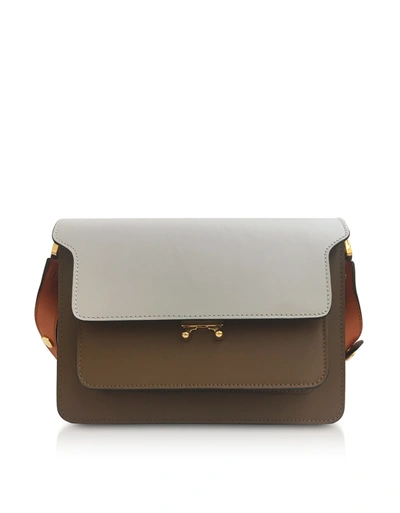 Marni Pelican Gold Brown And Arabesque Trunk Bag In Gray