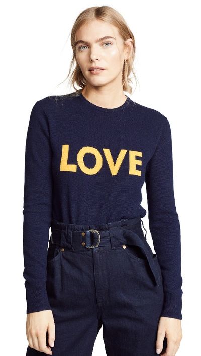 Kule The Love Cashmere Sweater In Navy/gold