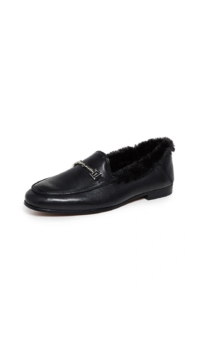 Sam Edelman Loraine Faux-fur Leather Loafers In Black