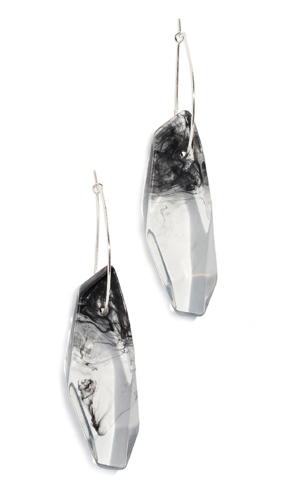 Dinosaur Designs Long Crystallized Earrings In Black/clear