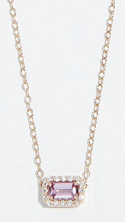 Alison Lou 14k Sapphire And Diamond Tiny Necklace In Pink