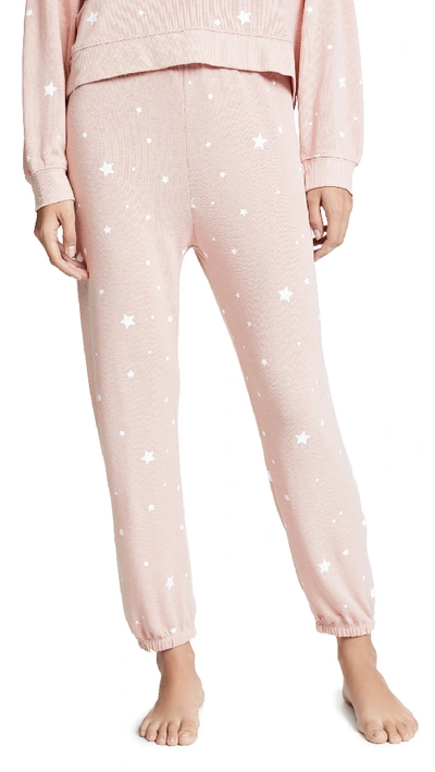 Z Supply Star Print Joggers In Silver Peony