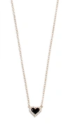 Alison Lou 14k Diamond Heart Necklace In Noir