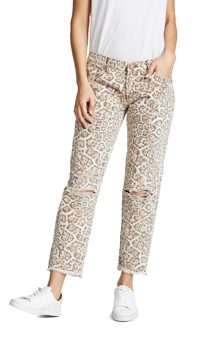 One Teaspoon Awesome Baggies Straight Leg Jeans In Leopard