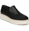 Vince Zeta Leather Platform Loafers In Black Foulard Leather