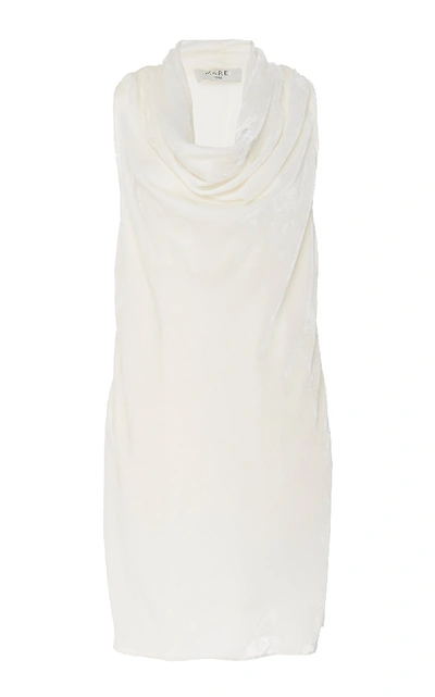 Marei 1998 Daphne Draped Velvet Mini Dress In White
