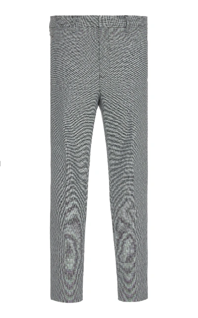 Givenchy Crosshatch Straight-leg Wool-blend Trousers In Black