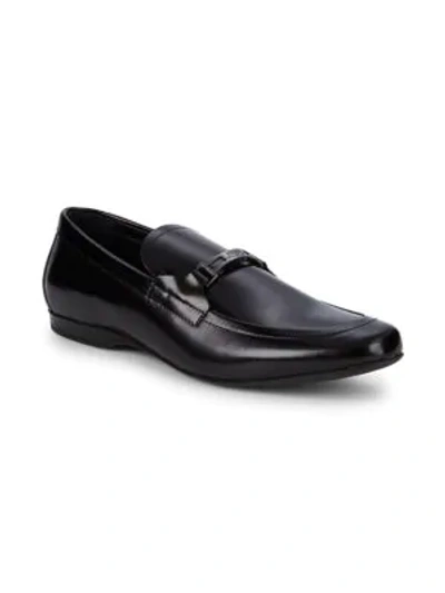 Versace Classic Leather Loafers In Black