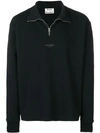 Acne Studios Faraz High-neck Cotton Sweatshirt In Half-zip Logo Sweatshirt
