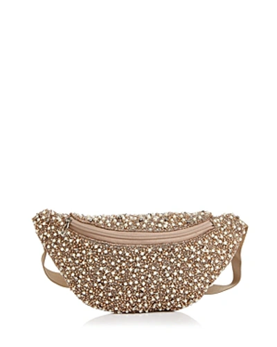 From St Xavier Jovy Medium Beaded Belt Bag In Silver/silver