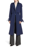 Michael Michael Kors Belted Tie-detail Trench Coat In True Navy