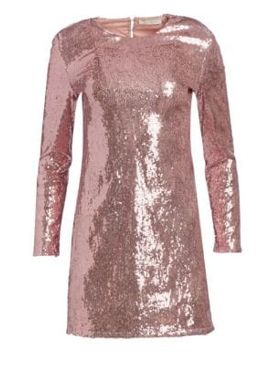 Amen Sequin Cutout Mini Dress In Light Pink