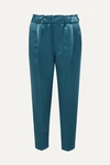 Brunello Cucinelli Textured Satin Pants In Blue