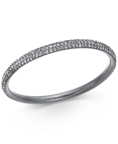 Kate Spade Hematite-tone Crystal Bangle Bracelet In Black Diamond