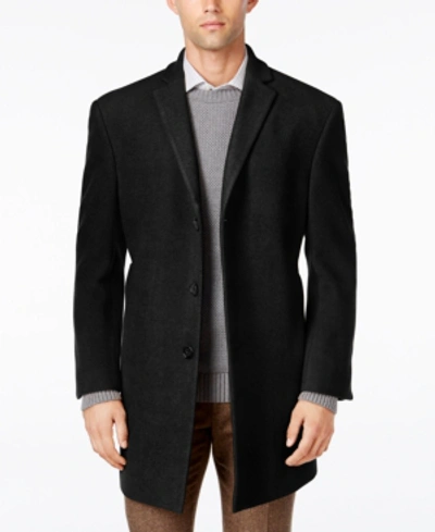 Calvin Klein Men's Prosper Wool-blend Slim Fit Overcoat In Dark Grey