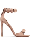 Alaïa Bombe 110 Studded Suede Sandals In Neutral