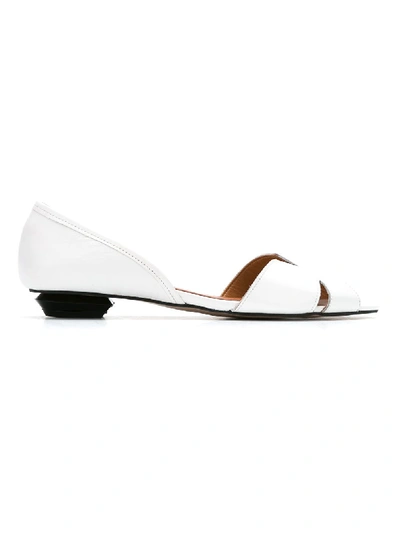 Manolita Leather Shoes - White | ModeSens