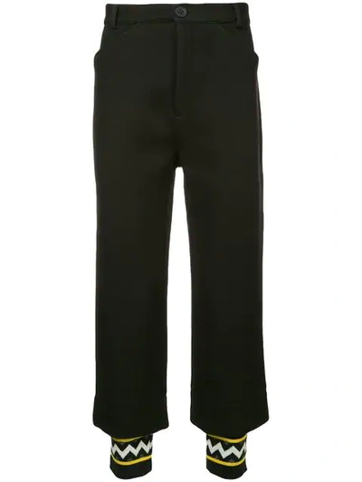 Geym Zig Zag Cuff Trousers In Black