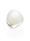 John Hardy Bamboo White Diamond, Grey Moonstone & Sterling Silver Ring