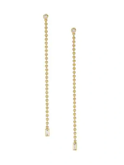 Maria Canale Flapper 18k Yellow Gold & Diamond Shoulder Duster Ball Earrings