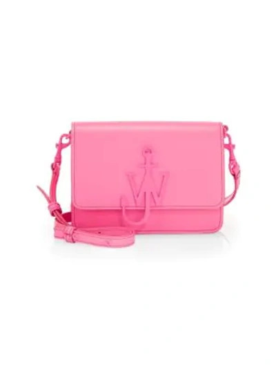 Jw Anderson Mini Logo Leather Shoulder Bag In Pink