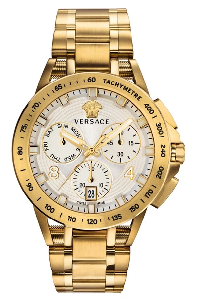 Versace Men's 45mm Sport Tech Chronograph Watch, Gold In Gold/ White/ Gold