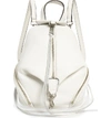Rebecca Minkoff Mini Julian Pebbled Leather Convertible Backpack - White In Optic White