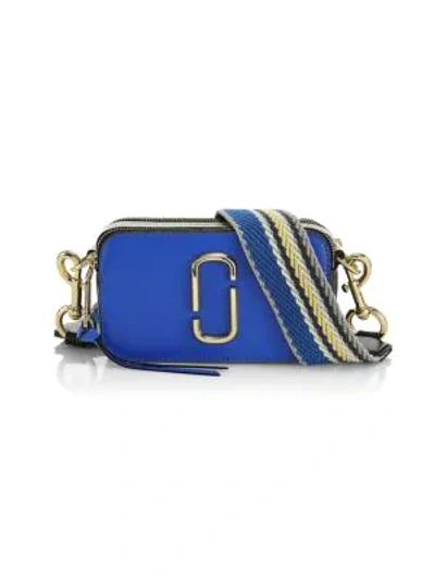 Marc Jacobs Snapshot Camera Bag Saffiano Leather Cross-body Bag In Dazzling Blue/gold