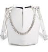 Alexander Mcqueen Small Leather Bucket Bag - Ivory In Off White