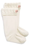 Hunter Original Tall Cable Knit Cuff Welly Boot Socks In Natural White