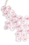 Serefina Cherry Blossom Statement Necklace In Blush