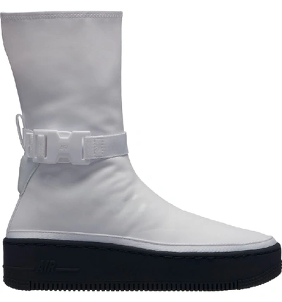 Nike Air Force 1 Sage High Platform Sneaker In White/ White/ Black