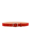 Rag & Bone 'boyfriend' Leather Belt In Red Suede