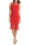 Ali & Jay Two To Tango Lace Detail Dress In Scarlet
