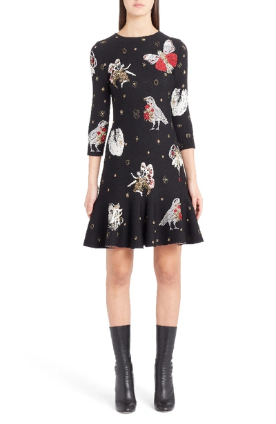 Alexander Mcqueen Gothic Fairytale Jacquard Knit Dress In Black/  Multicolor/ Gol | ModeSens