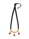 Marni Chain And Ribbon Necklace In 00r66 Red