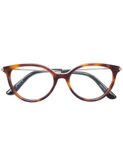 Bottega Veneta Tortoiseshell Frame Glasses In Brown