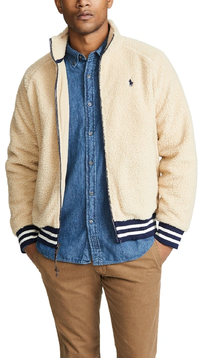 Polo Ralph Lauren Fleece Track Jacket In Dune Tan | ModeSens