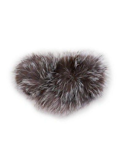Surell Fox Fur Ear Headband In Gray