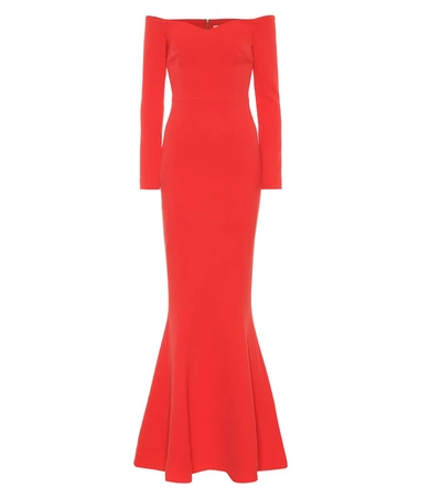 Rebecca Vallance L'amour Off-the-shoulder Mermaid Gown In Red