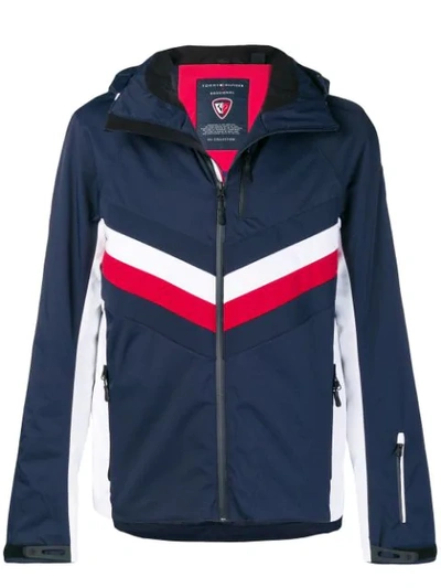 Rossignol X Tommy Hilfiger Hooded Panelled Jacket In Blue