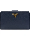 Prada Medium Saffiano Leather Wallet - Blue