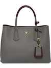 Prada Double Tote Bag - Grey