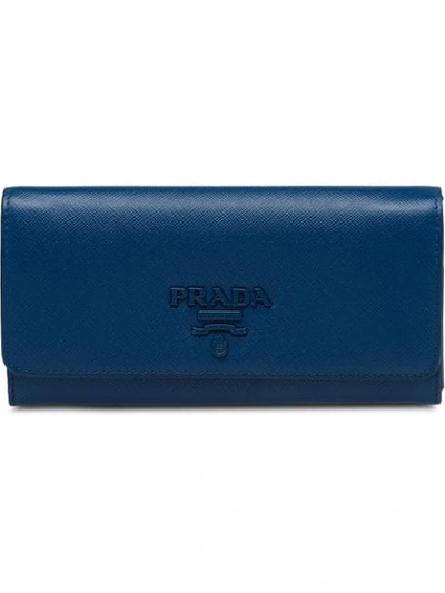 Prada Saffiano Wallet In Blue