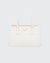 Prada Galleria Small Saffiano Double-zip Tote Bag In White