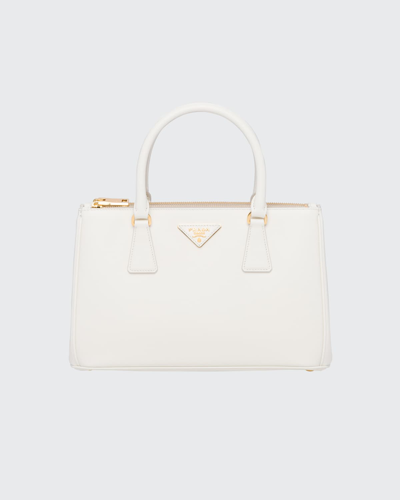 Prada Galleria Small Saffiano Double-zip Tote Bag In White