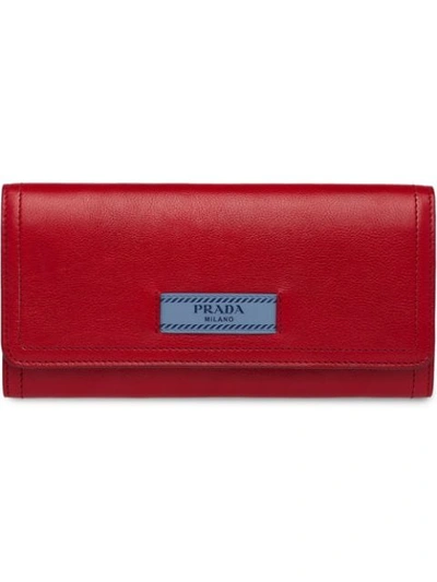 Prada Etiquette Wallet In Red