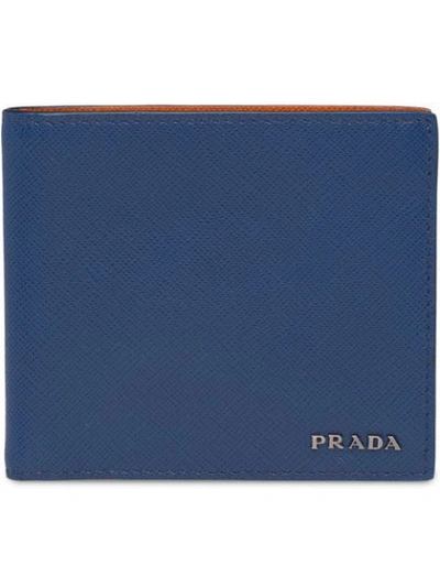 Prada Leather Wallet In Blue